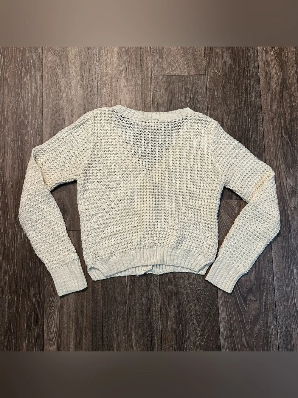 Ivory Cottagecore opened knit wool blend cardigan Sz M by wet seal Y2K 2000’s